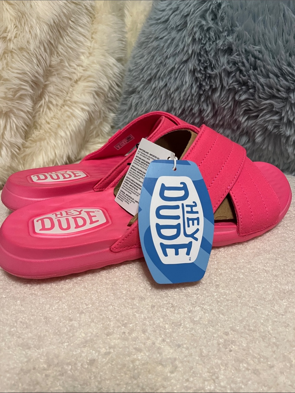 Hey Dude Hot Pink Slide Sandals